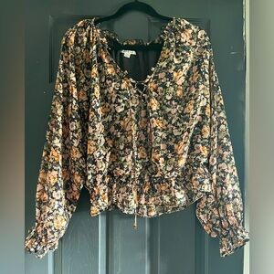 American Eagle Outfitters Black Floral Blouse